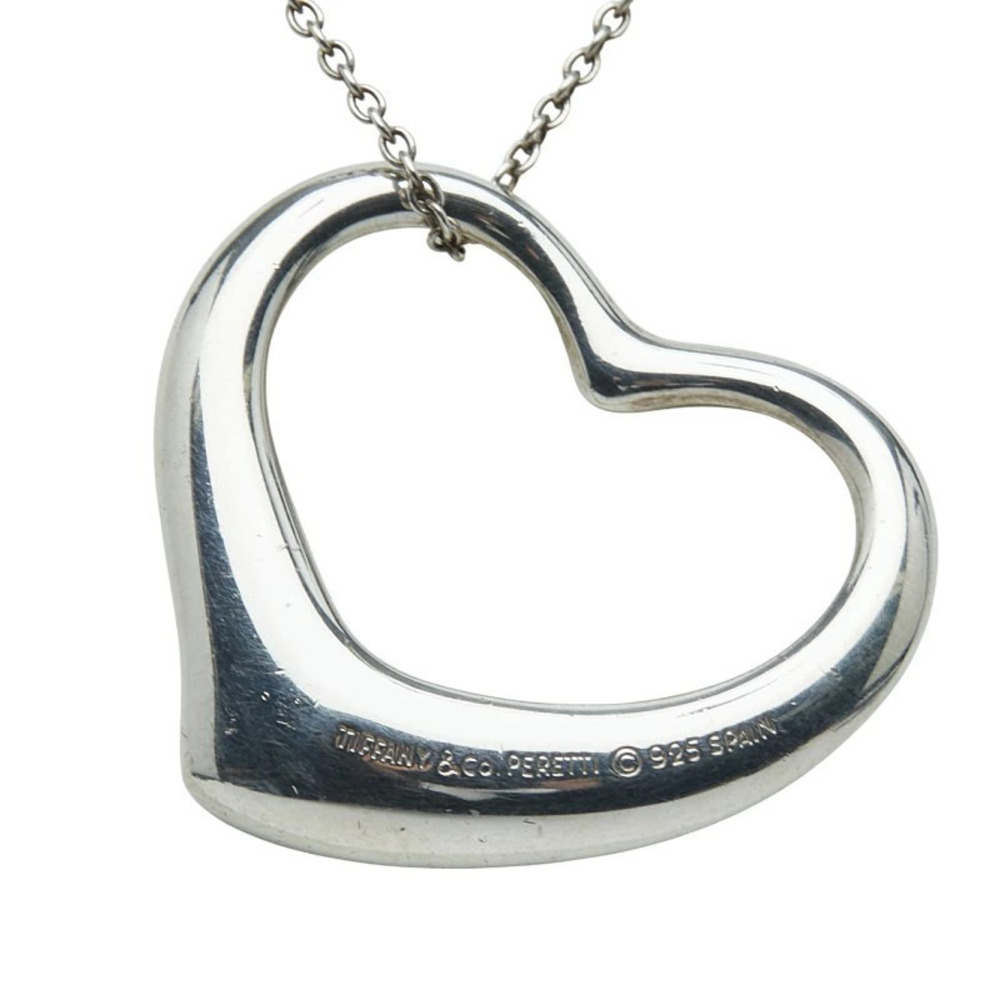 Tiffany Co Open Heart Pendant Necklace Silver TIFFANYCo